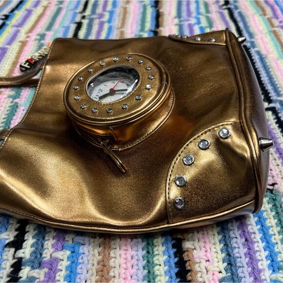 y2k Far Nine Bronze Clock Purse - Picture 3 of 12